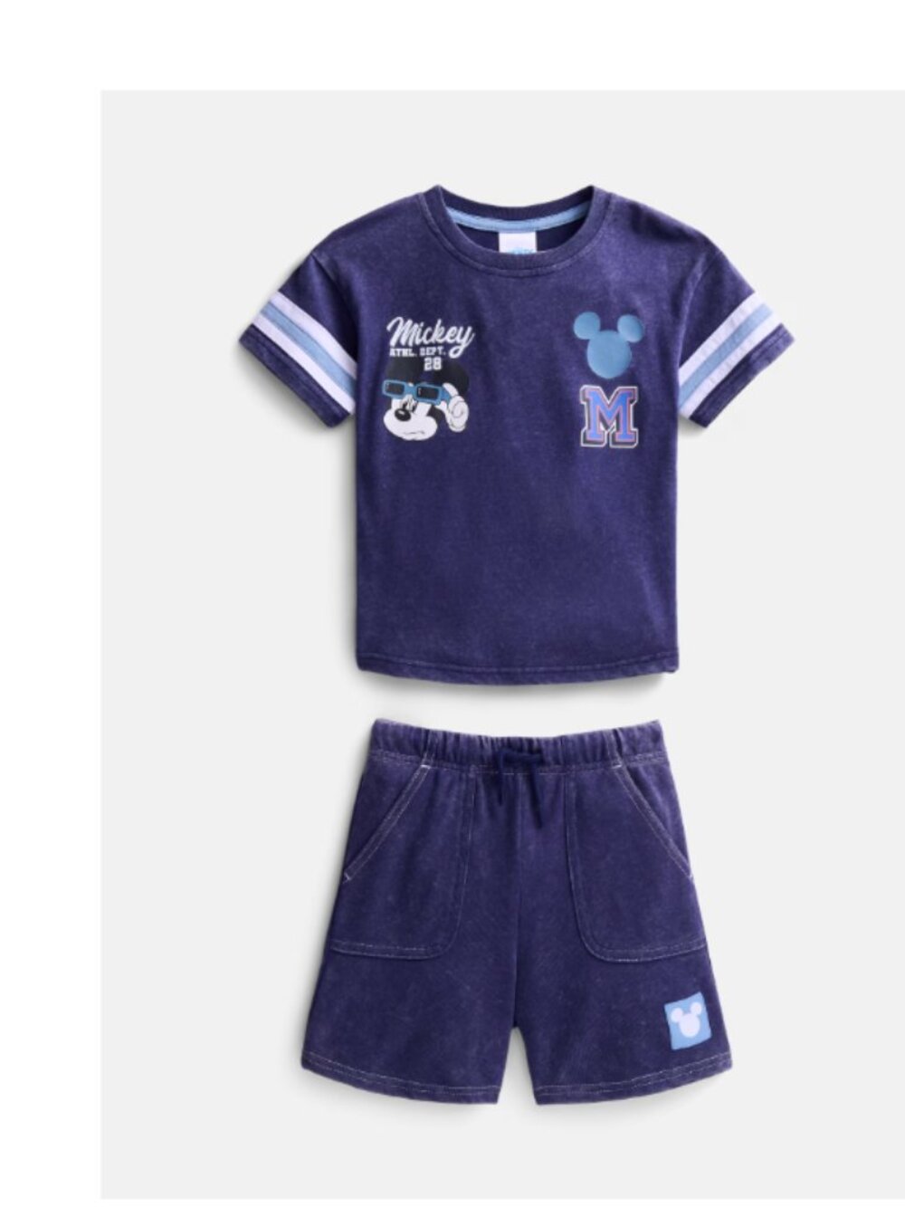 Mickey & Friends Toddler Boys Blue Graphic Tee Shorts Set 2 Piece Outfit